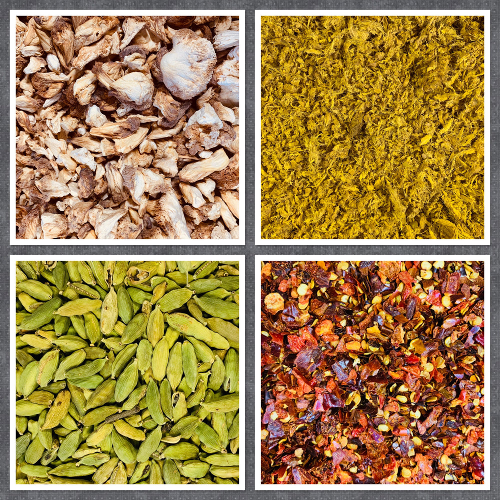 
                  
                    Lion's Mane Mushroom Brightening Tea with Cardamom, Chilli & Ginger - Pack of 10
                  
                